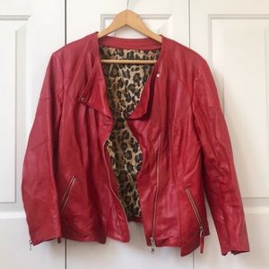 Red Real Leather Jacket